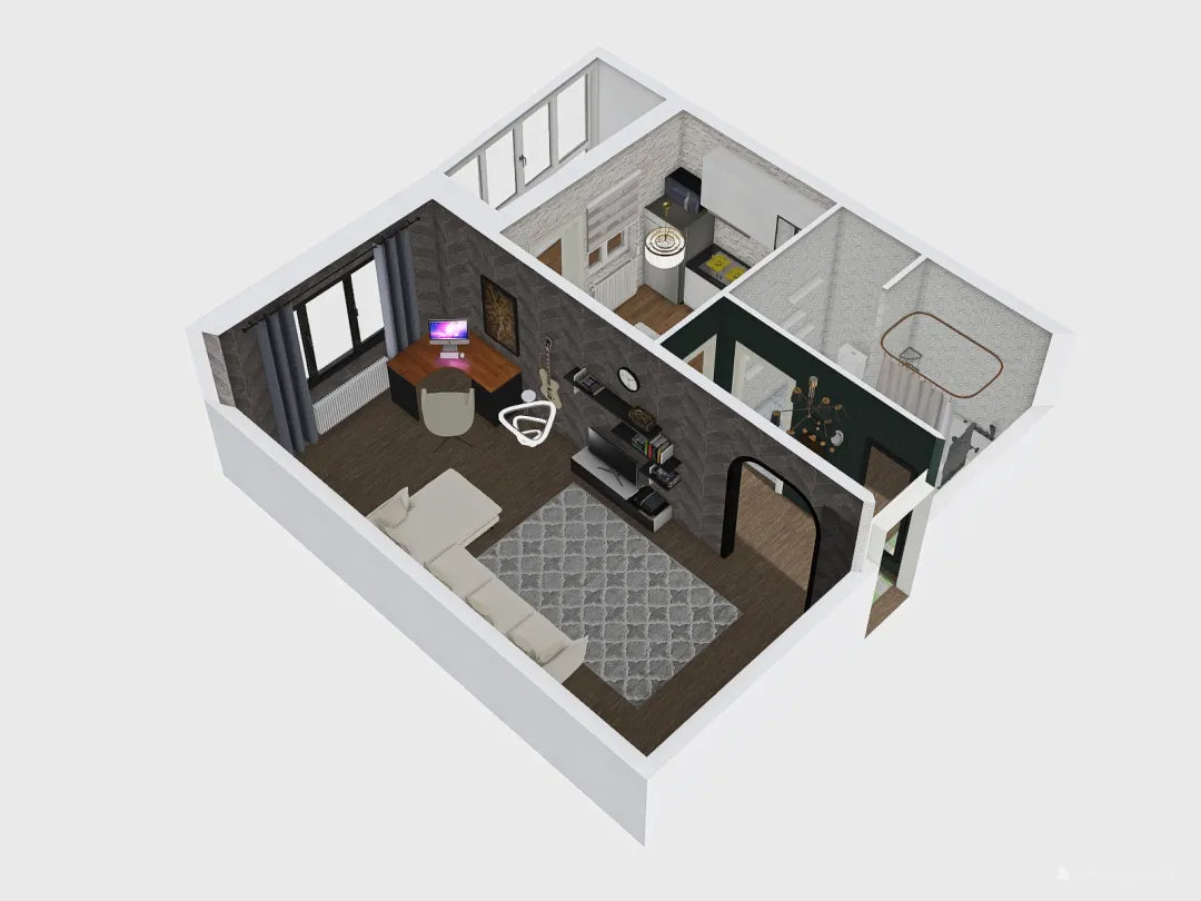 Квартира до перепланировки 3d design renderings