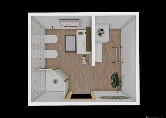 bathroom and laundry Design Rendering