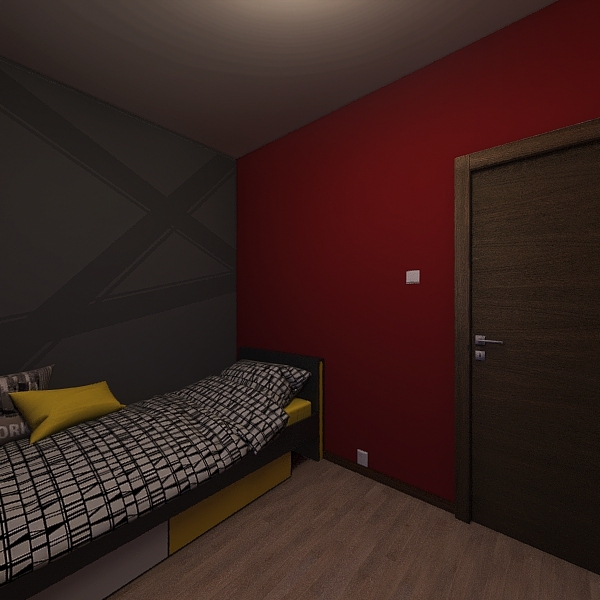 pokój RED 3d design renderings