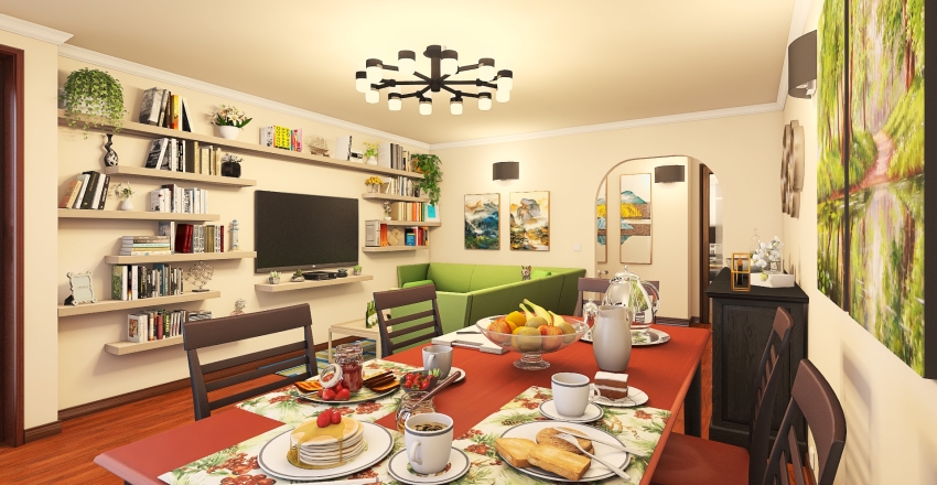 Real old flat reborn Interior Design Render