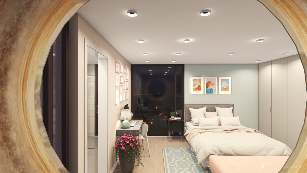 SECOND BEDROOM 3d design renderings