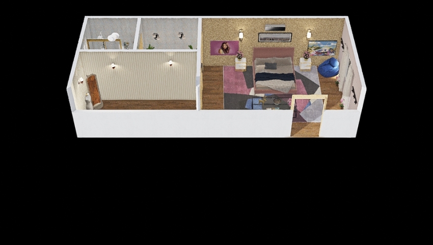 master bedroom+bathroom+clothith 3d design picture 56.3