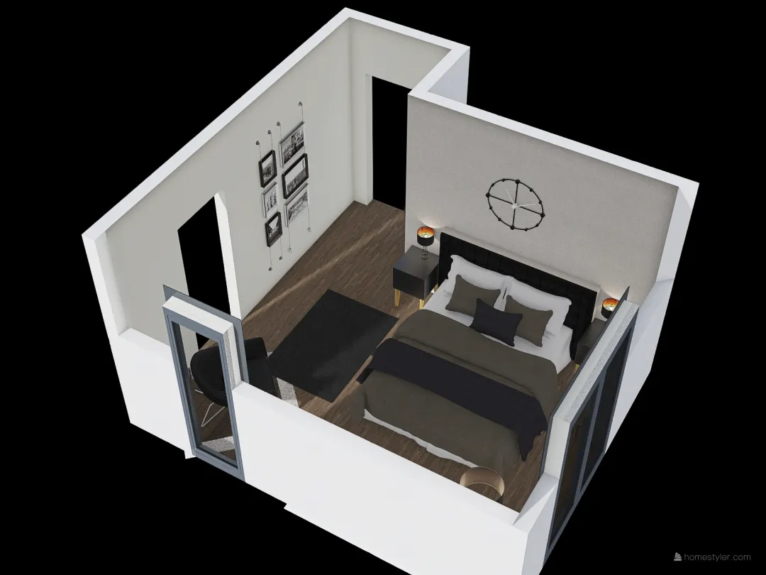 sypialnia 3d design renderings