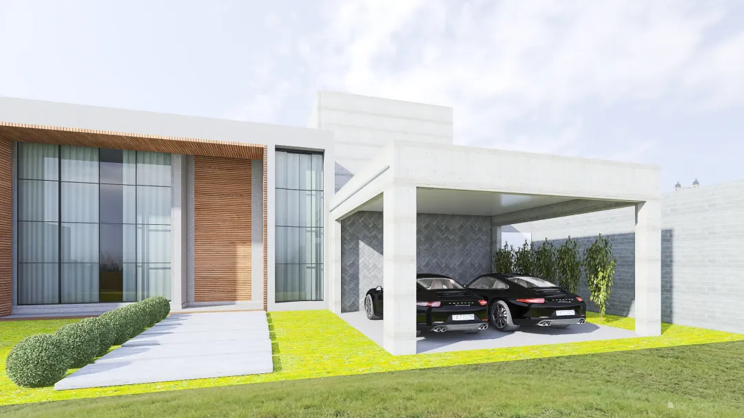 Casa André - garagem alvenaria 3d design renderings