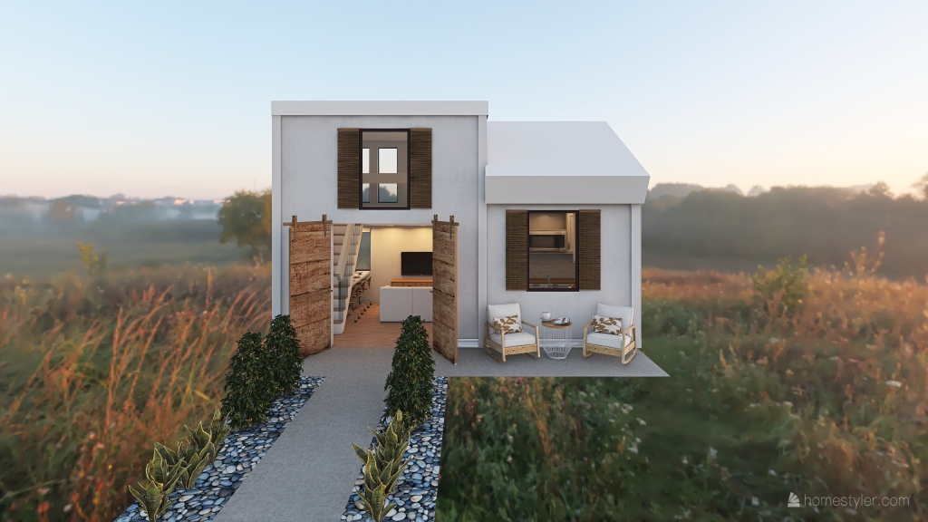 Country tiny house 3d design renderings