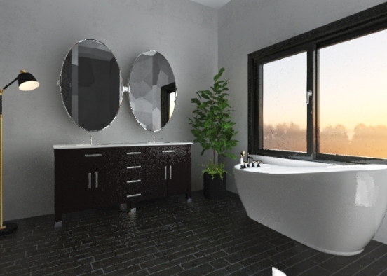 Contrast Bathroom Design Rendering