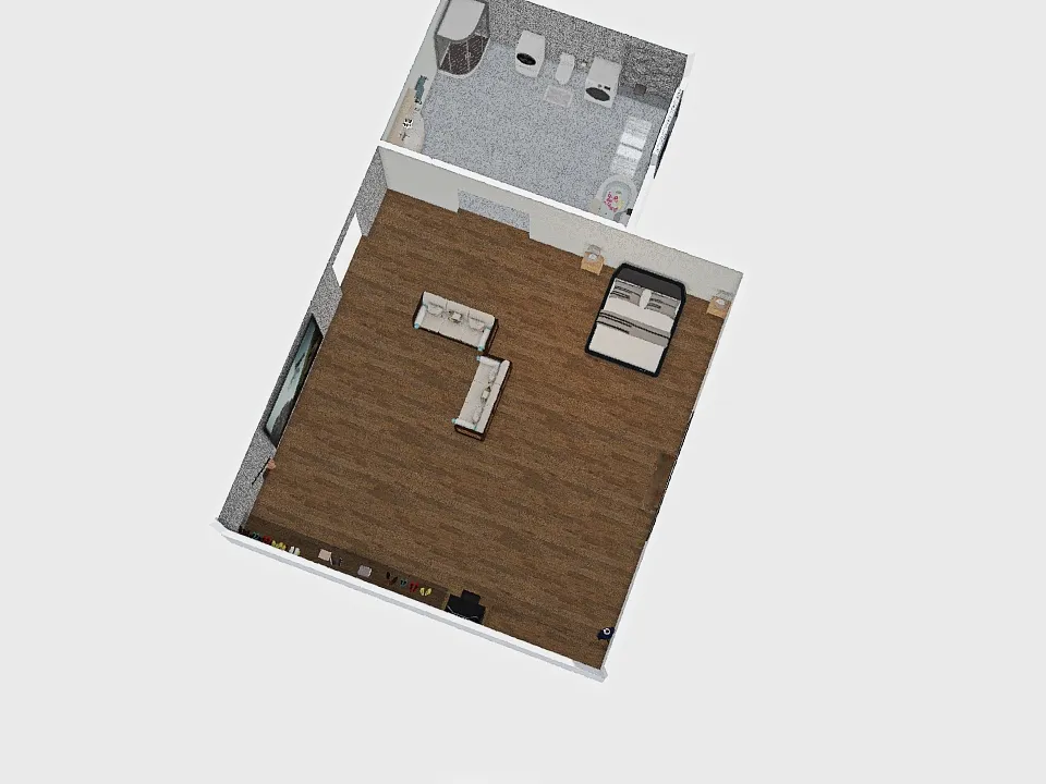 My house (2 rooms) 3d design renderings