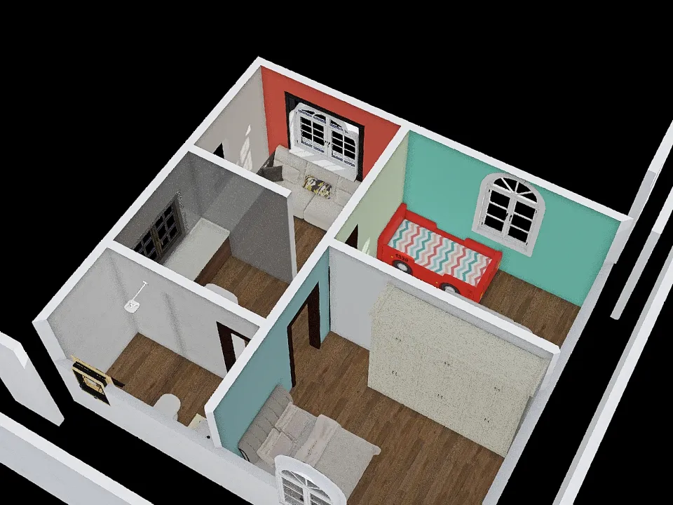 Casa simples  - Amanda 1 3d design renderings