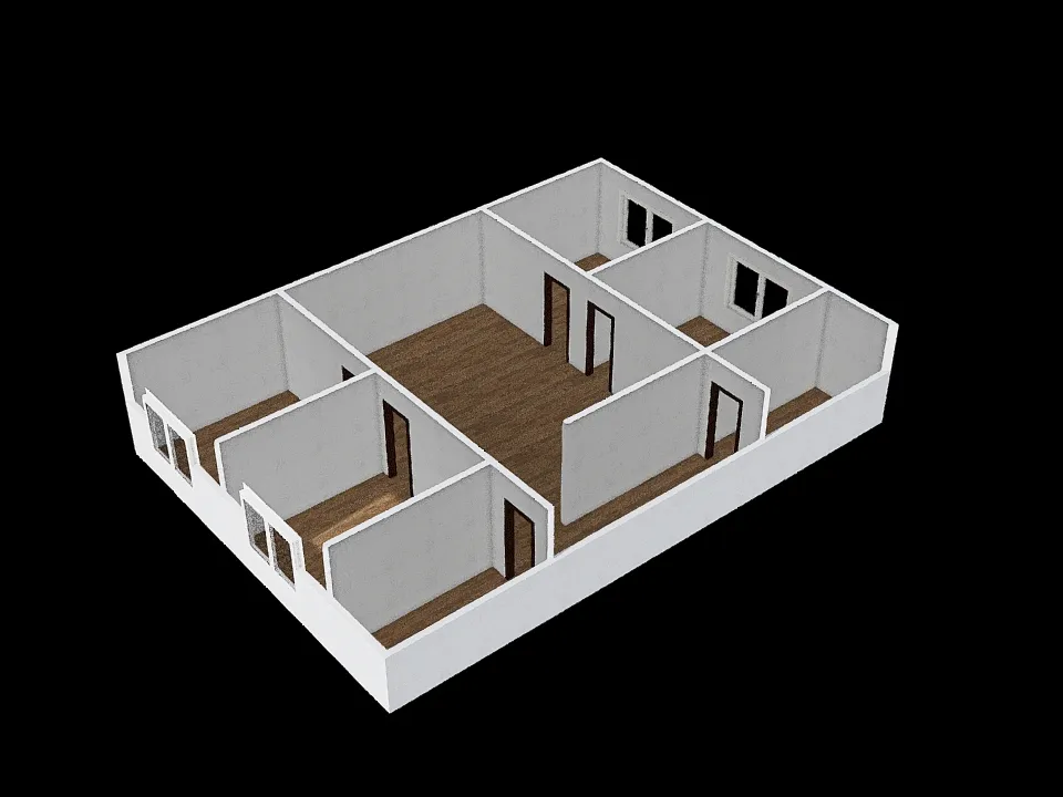 Casa Simples - 2º Projeto colorido 3d design renderings