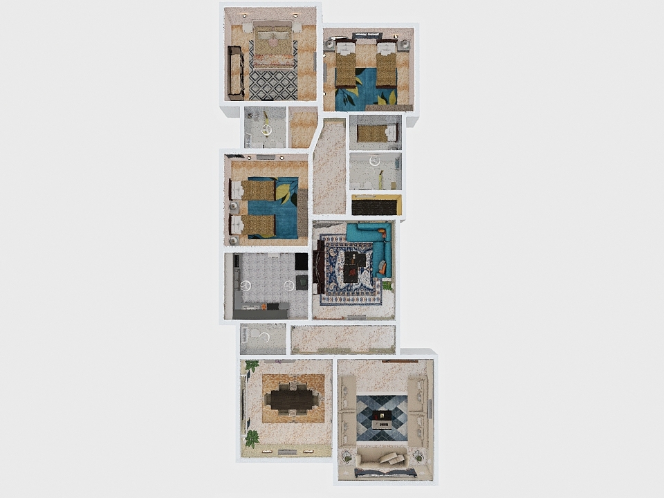 شقة 3 تسوية 1851 3d design renderings