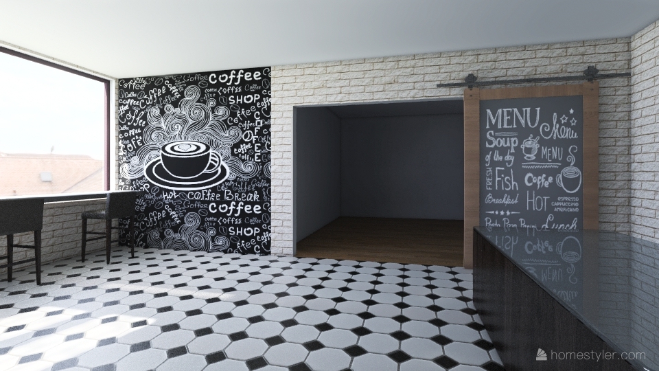 Brooklyn Café 3d design renderings