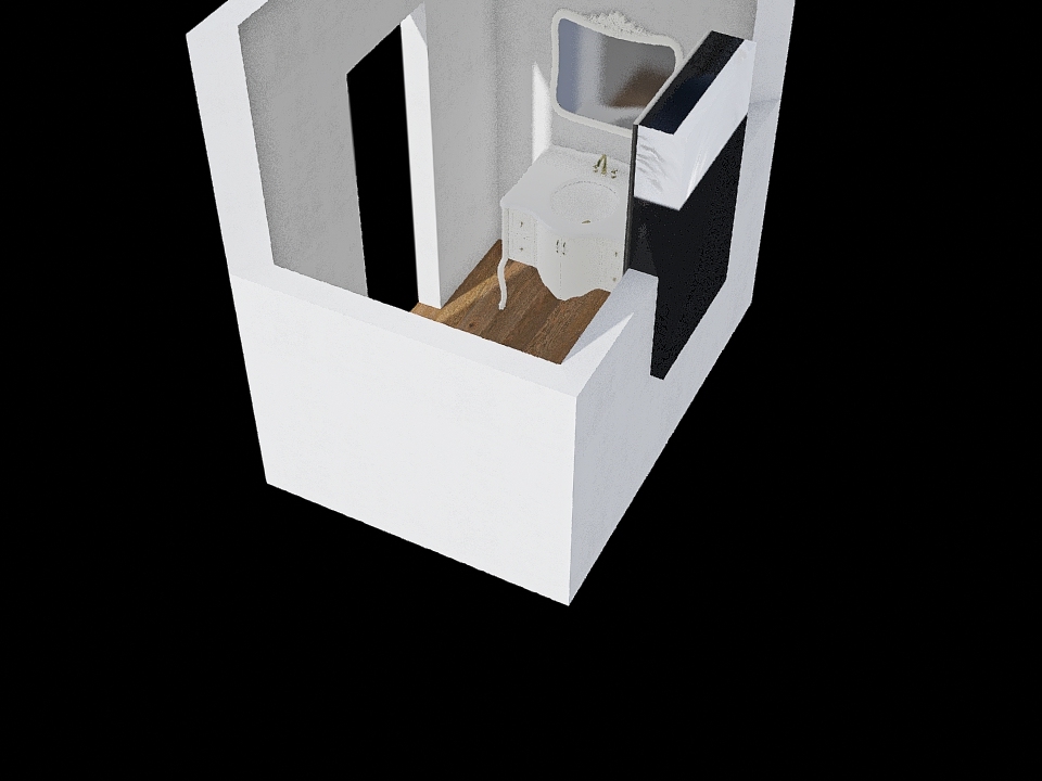 Elam downstairs hall bath B 3d design renderings