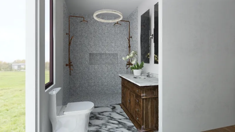 WHITE AND BRIGHT ENSUITE 3d design renderings