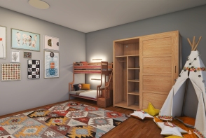 4 kids bedroom Design Rendering