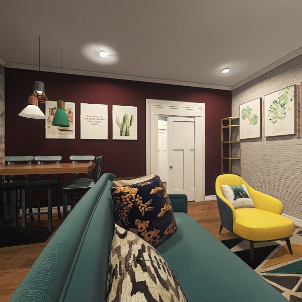 one room flat idea 3d design renderings