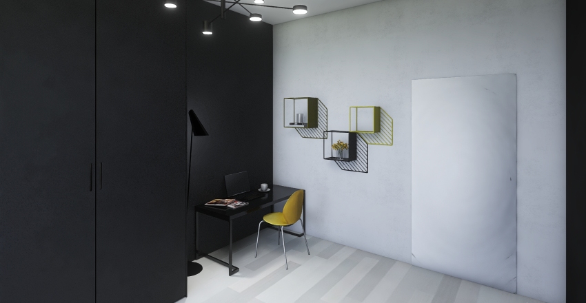 Black ilusion home Interior Design Render
