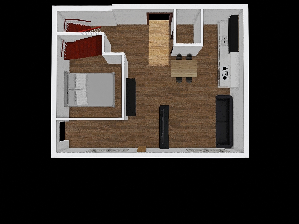 P1 - sypialnia przy schodach 3d design renderings