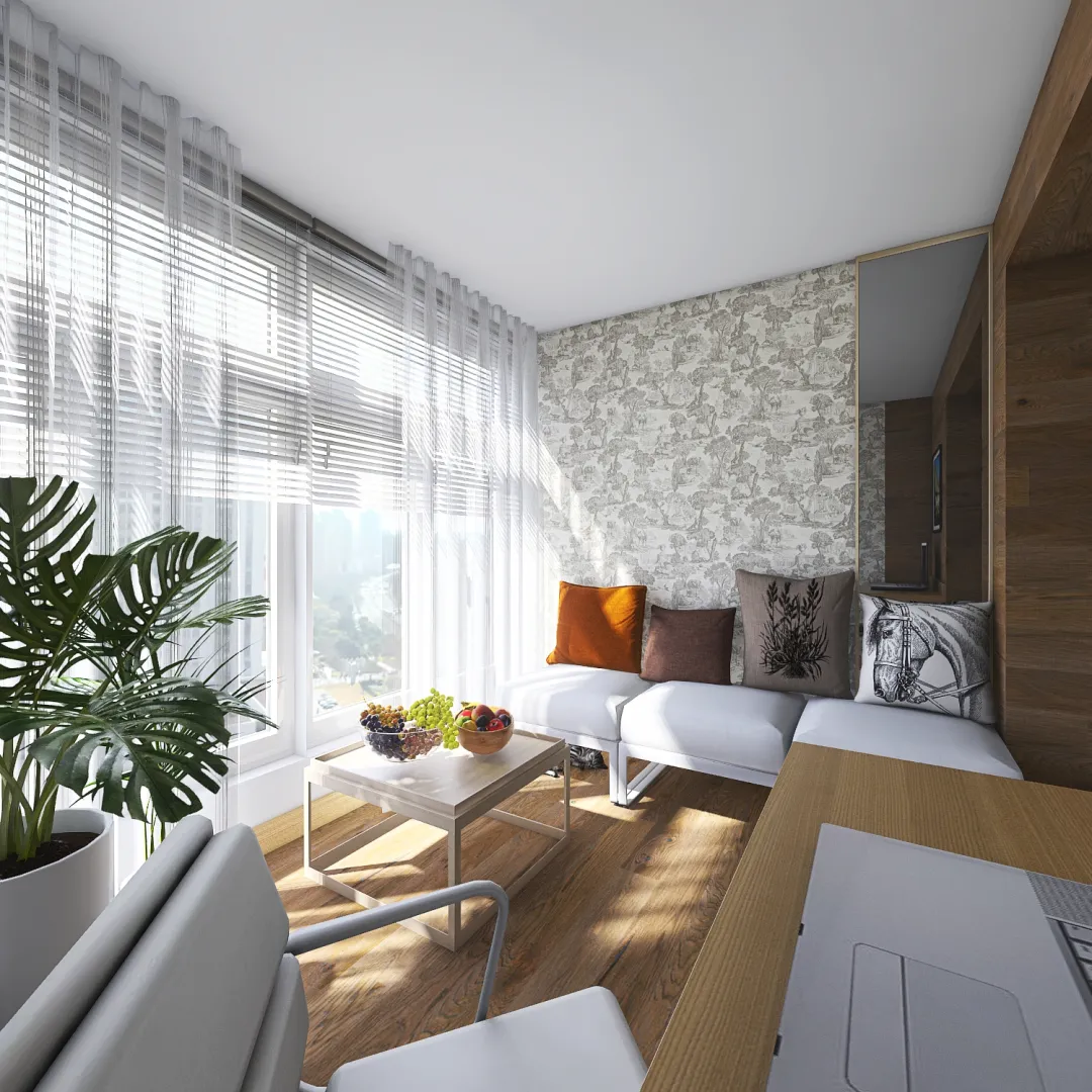 СА балкон + стол 3d design renderings