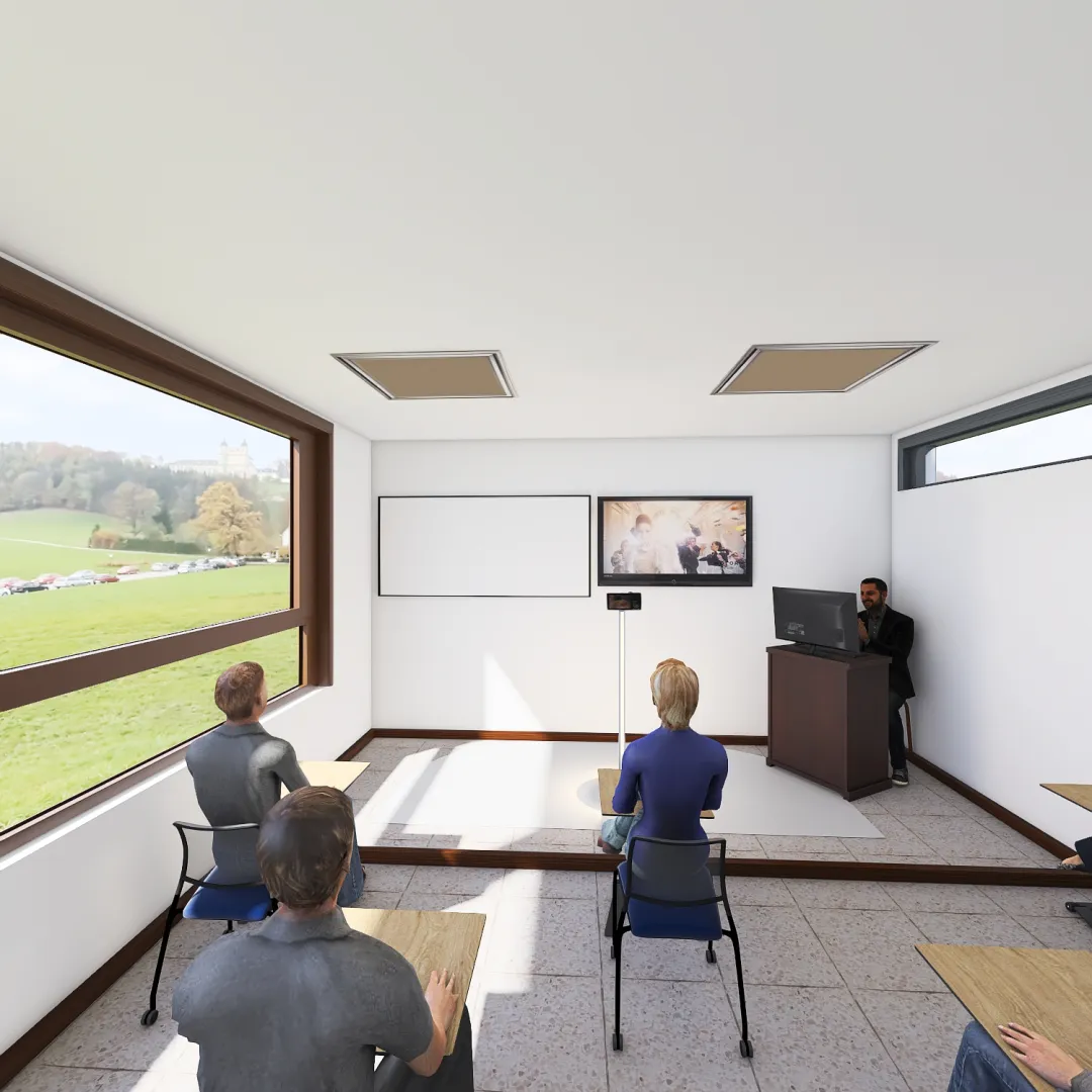 salón semipresencial 3d design renderings