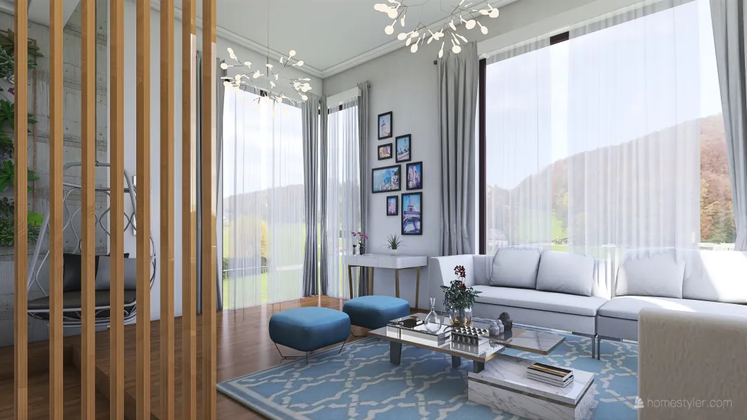 Modern Minimalist Living Room 3d design renderings