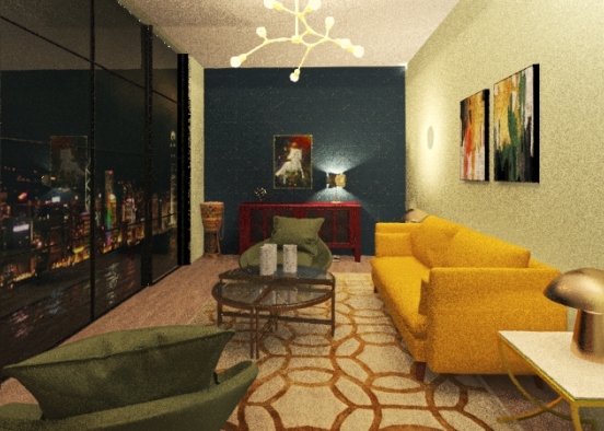 living room on my page Design Rendering