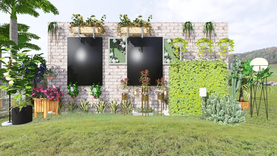 outdoor flower 3d design renderings