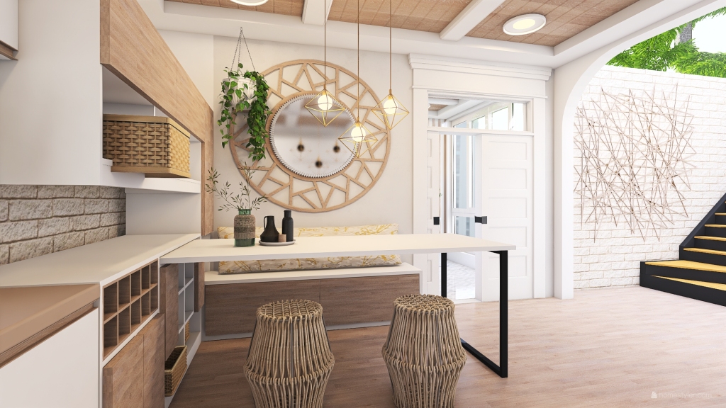 .white & wood loft house. 3d design renderings