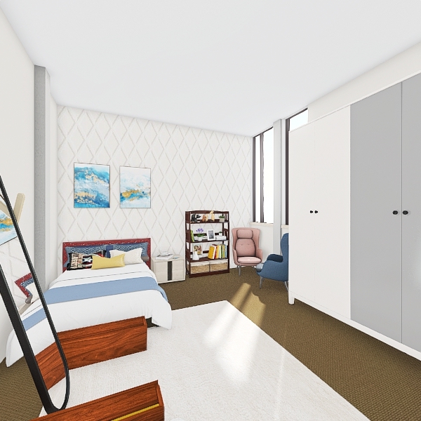 rosa vs. azul Interior Design Render