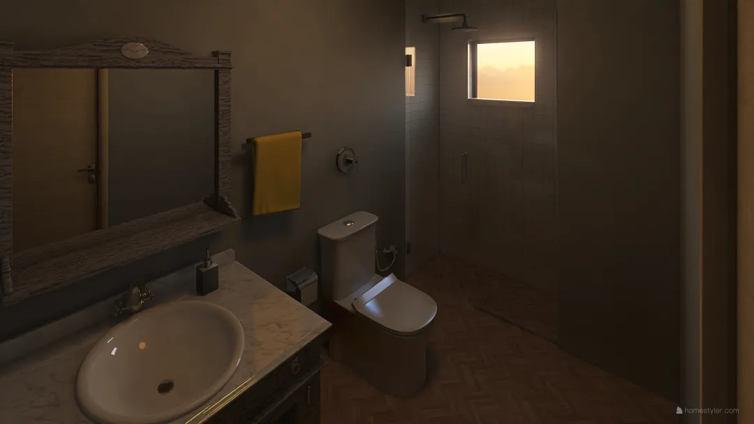 Banheiro - Exercício 3 3d design renderings