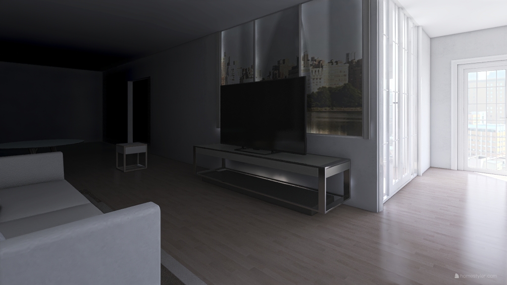 Apartamento em L 3d design renderings