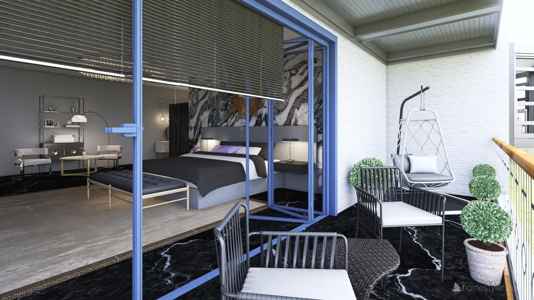 Villa master bedroom 3d design renderings
