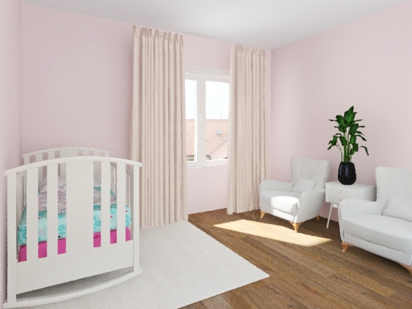 Quarto bebê menina 3d design renderings