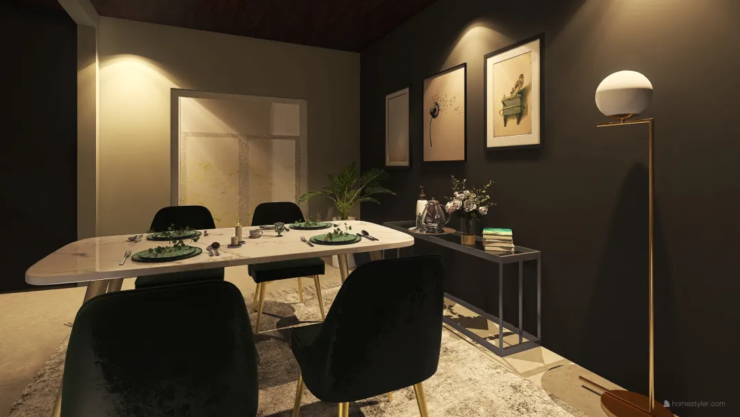 sala de jantar-casa 309 3d design renderings