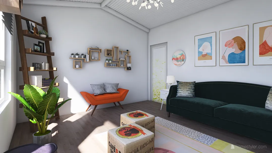 Relaxing lounge space 3d design renderings