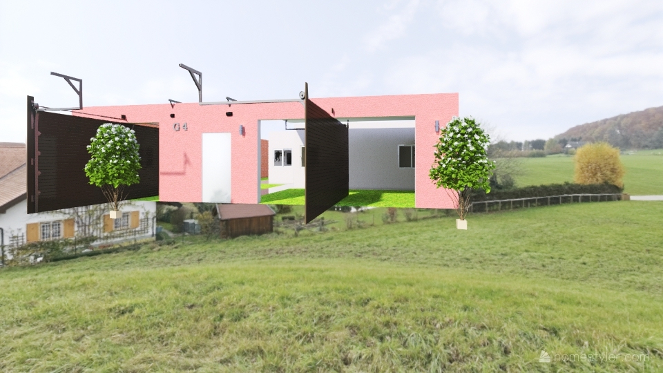 casa con ampliacion y quincho 3d design renderings