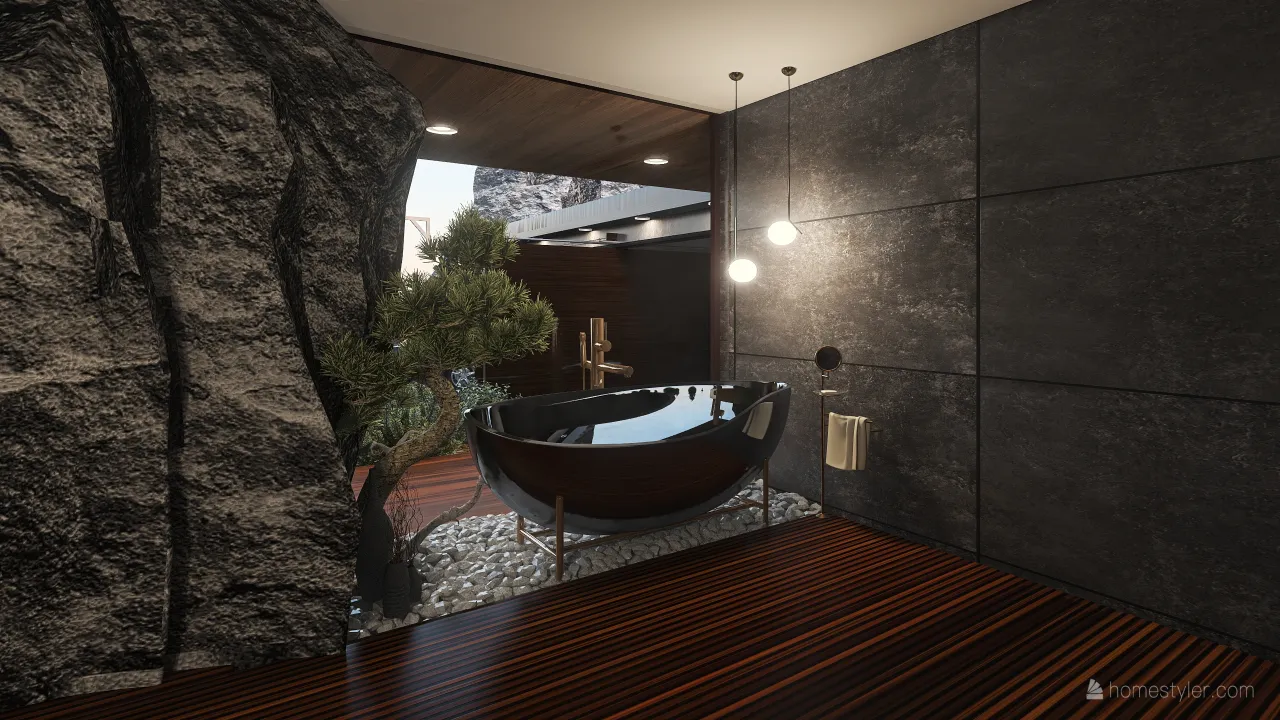 Contemporary ColdTones MasterBathroom 3d design renderings