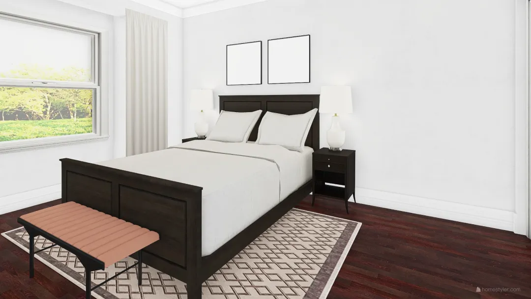 Wes Guest Bedroom 3d design renderings