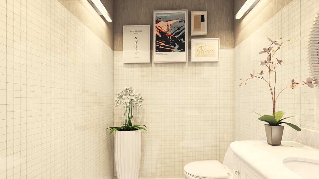 1/2 bathroom 3d design renderings