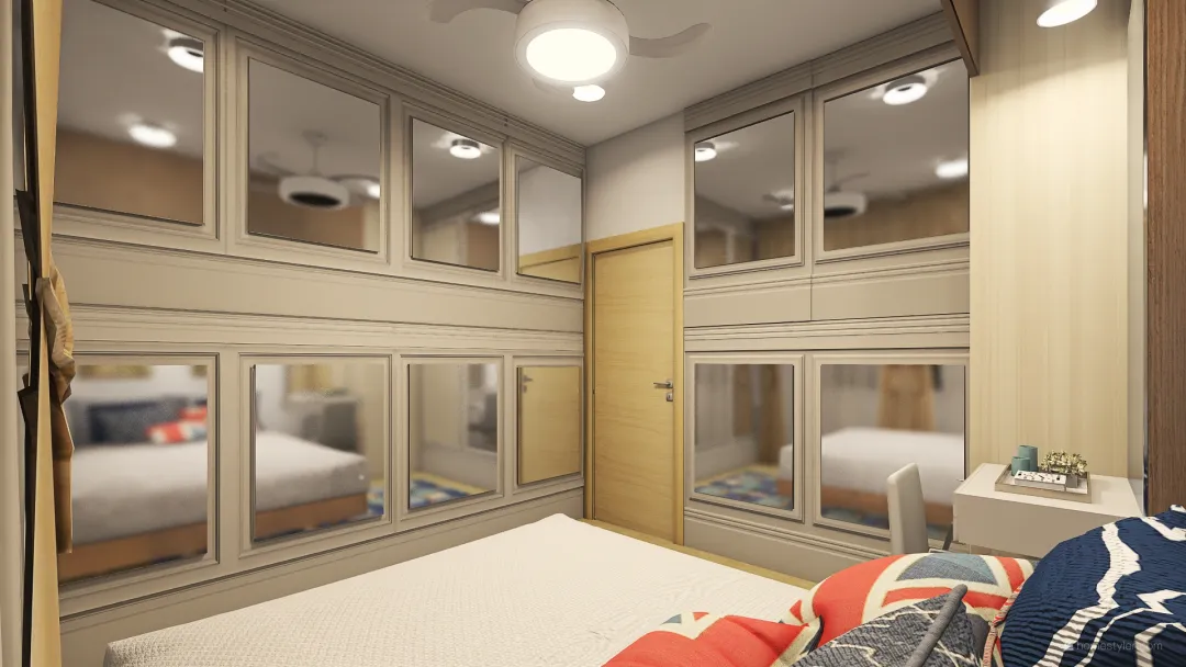 Bedroom 2 (type 4) 3d design renderings