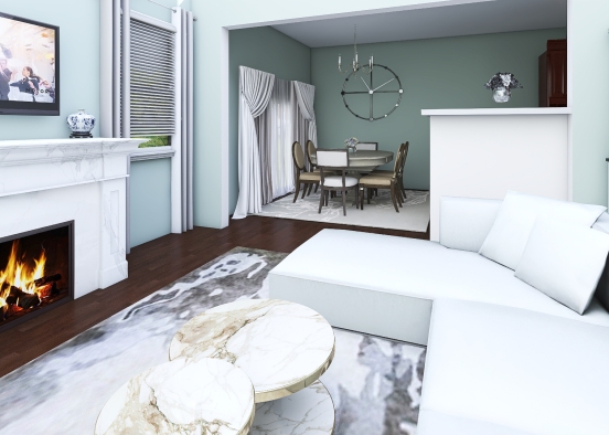 Leigh Grey Curtain and rug change Design Rendering