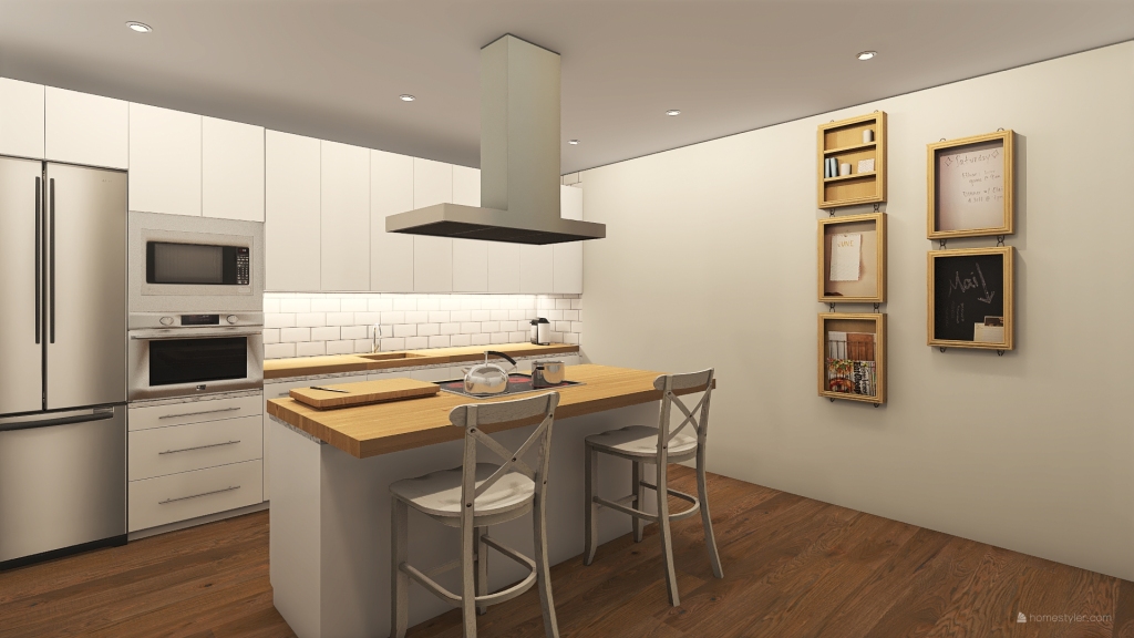 cocina ático dúplex 3d design renderings