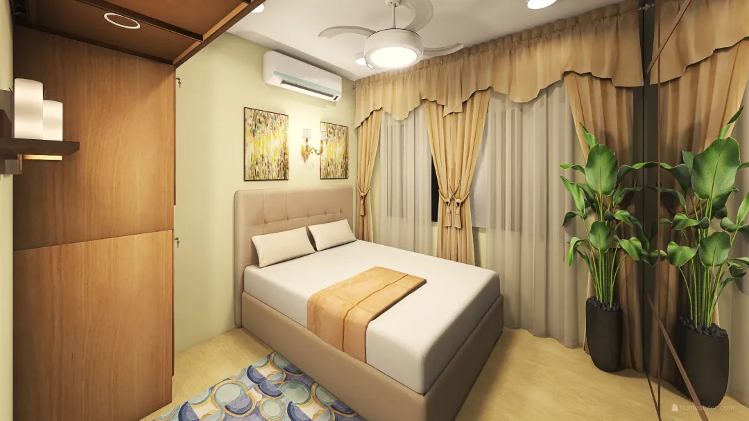 Bedroom 2 (type 6) 3d design renderings