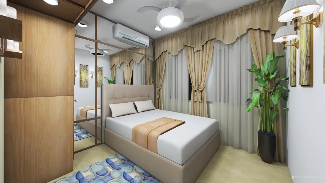 Bedroom 2 (type 7) 3d design renderings