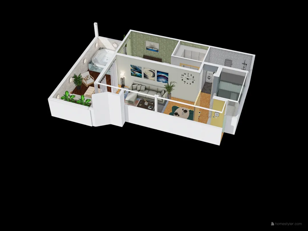 Lux Apartment Dimi 3d design renderings