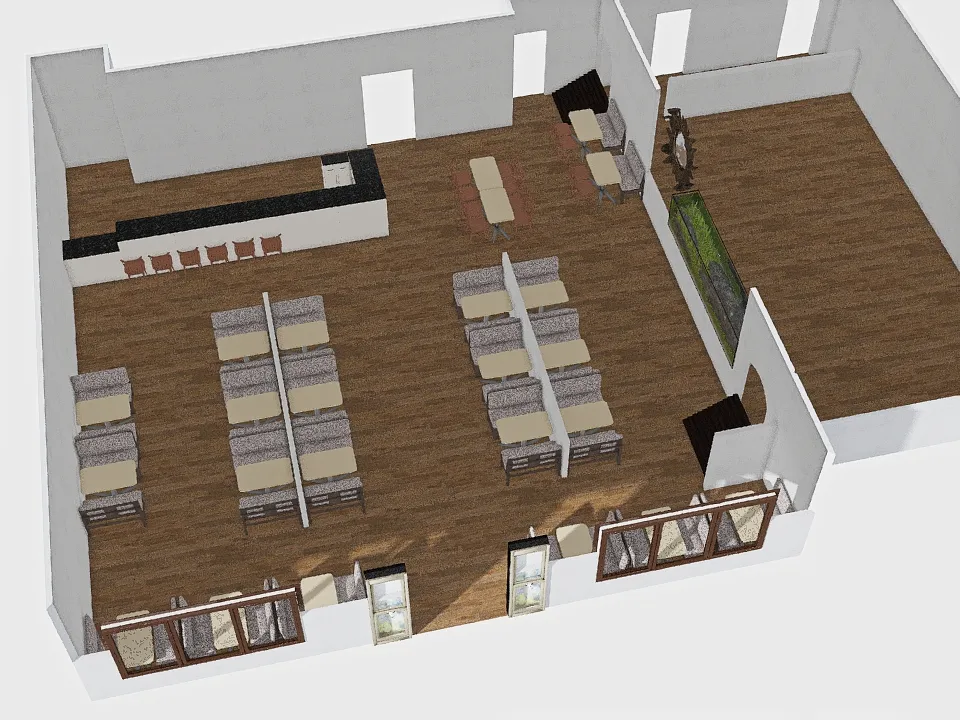 The Red Thread Kitchen Dining Plan 2 3d design renderings