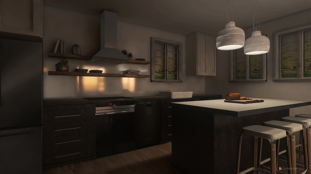 KNOX HOUSE KITCHEN BIG PANTRY 3d design renderings