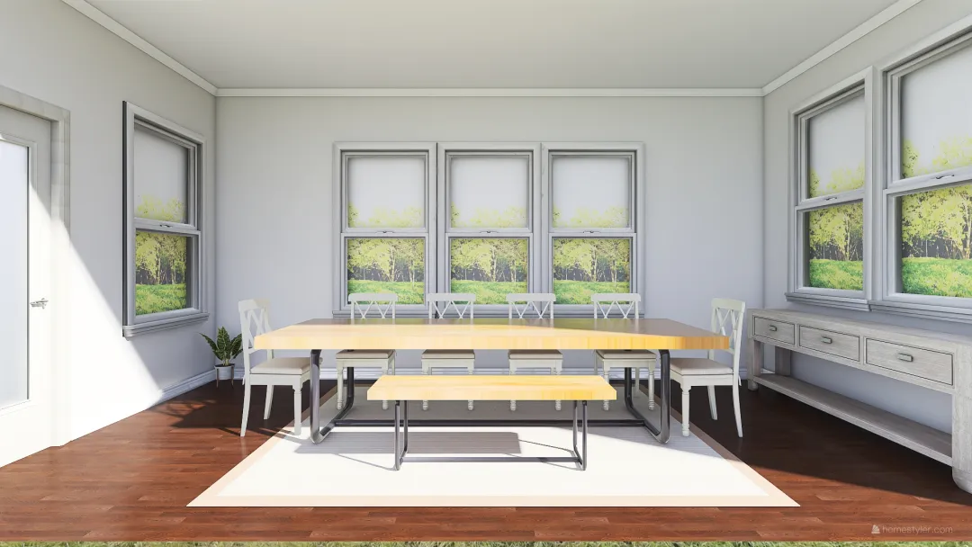 Adrienne Dining Room 3d design renderings