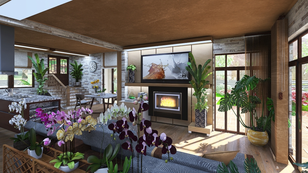 casa dislivello 3d design renderings