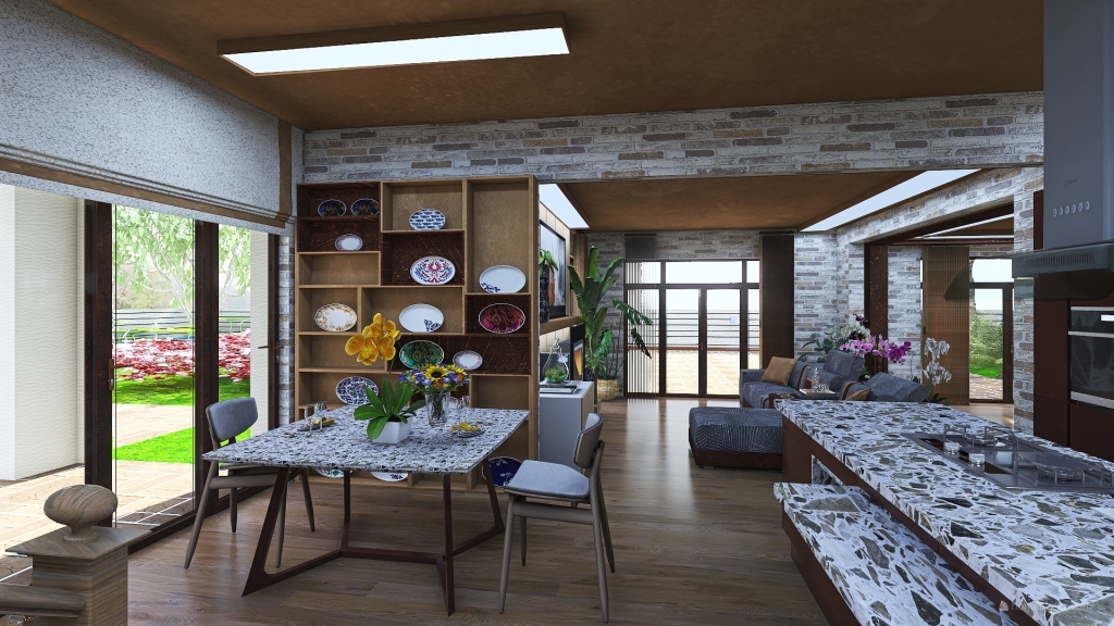 casa dislivello 3d design renderings