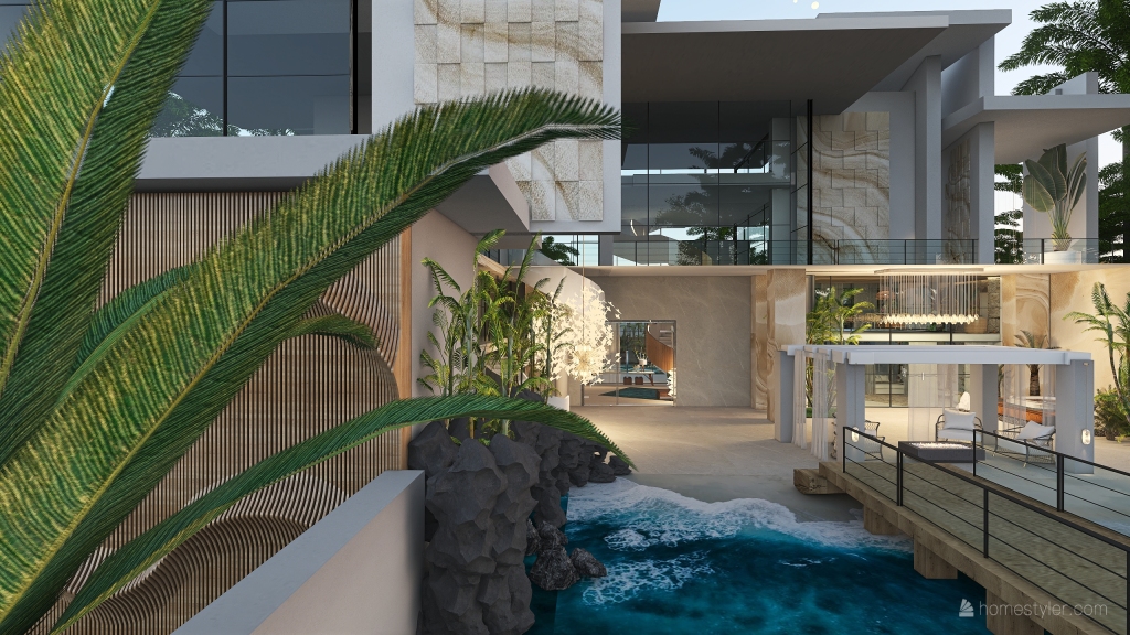 Costal Modern #HSDA2020Commercial Hawaiian Vibes by DOĞA Blue Beige 3d design renderings